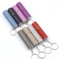 10ml Crystal Shiny Rhinestone Empty Perfume Bottle Keyring Pepper Spray Liquid Holder Keychain Self Protection Gift For Women.