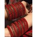 24 Pieces Indian velvet kacher bangles package for girls.