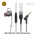 QKZ DM10 Zinc Alloy HiFi Earphone In Ear Earphones Sports Headset Phone Laptop Gaming Earphone(null). 