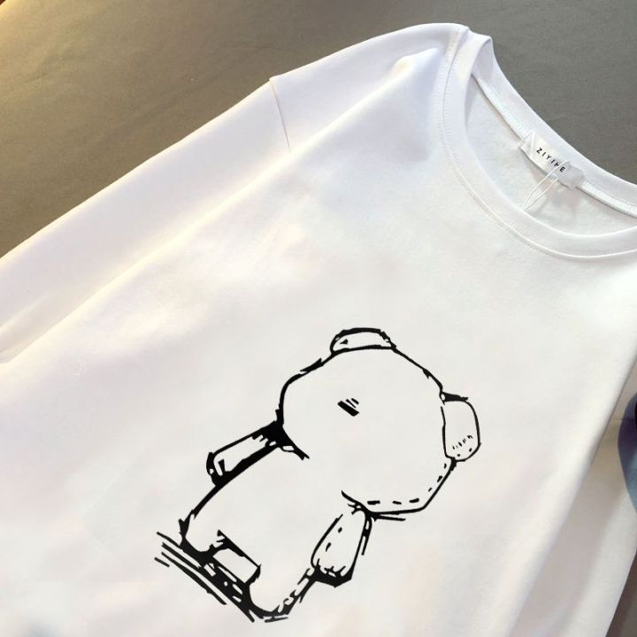Couple%20Stitching%20Fake%20Two-Piece%20Mid-Length%20Long%20SleeveTWomen's%20T-shirt2023Spring%20and%20Autumn%20New%20Korean%20Style%20Loose%20Bottoming%20Shirt%20Top%20-%20Image%204