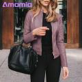 Lady Jacket Stylish Windproof Faux Leather Jacket for Women Perfect for Fall Spring Women Faux Leather Jacket.