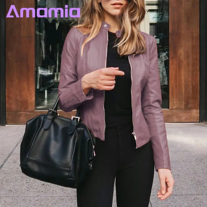 Lady%20Jacket%20Stylish%20Windproof%20Faux%20Leather%20Jacket%20for%20Women%20Perfect%20for%20Fall%20Spring%20Women%20Faux%20Leather%20Jacket%20-%20Image%2010