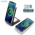 20W Foldable Qi Wireless Charger For iPhone 12 11 8 X XR XS Samsung S21 S20 Fast Charging Dock for Galaxy Buds Airpods Pro. 