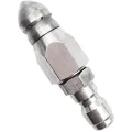Pressure Washer Sewer Jetter Nozzle with Stainless Steel, ,1/4Inch. 