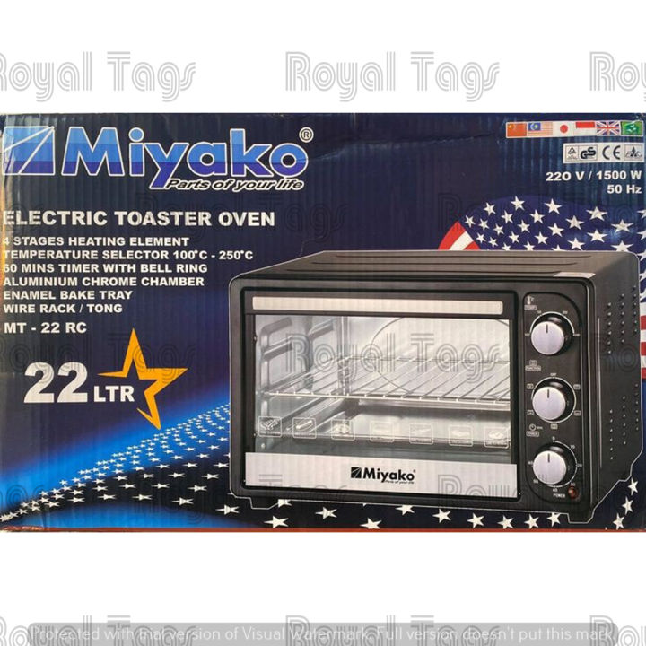 Miyako Automatic Electric Oven Mt22Rc 22 Liter Black