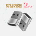 USB To Type-C Adapter Converter - 2 pcs.