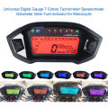 Universal Digital Gauge 7 Colors Tachometer Speedometer Odometer Gear Fuel Indicator for Motorcycle. 