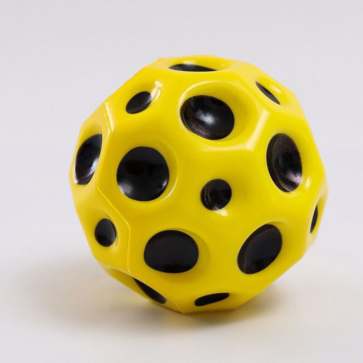 【3C VictoryEagle】Kids Bouncy Ball Useful Hole Ball Soft Bouncy Ball Anti-fall Moon Porous Toy Ergonomic Design