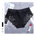 lace seamless women's underwear mid-waist breathable hip-lifting hollow women's briefs large version.