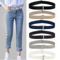 Adjustable Size Flat Buckle Elastic Waist Belt Jeans Pant Belt Women Belt No Show Stretch Belt Invisible Belt Slim Elastic Band. 