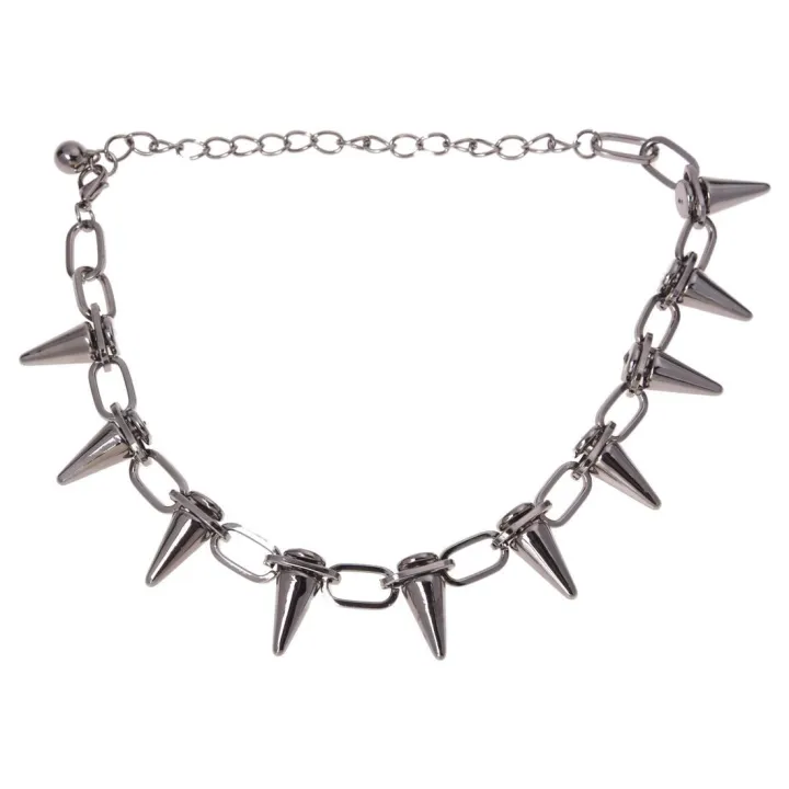 Metal%20Spikes%20Studs%20Rivets%20Punk%20Goth%20Necklace%20Choker%20Collar%20-%20Image%203