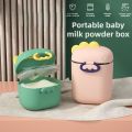 Portable baby milk powder box with spoon Dinosaur baby box food storage Outside Travel large capacity food storage box. 
