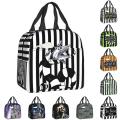 Beetlejuice Sandworm Insulated Lunch Bag for Women Portable Tim Burton Horror Movie Cooler Thermal Lunch Box Work Picnic Bags.