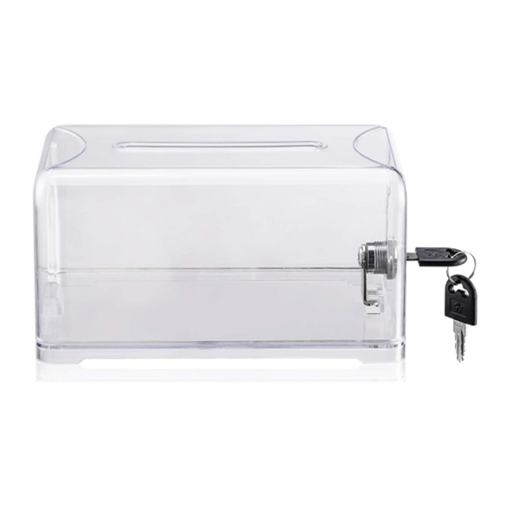 Donation Suggestion Box with Lock Ballot Box Suggestion Box for Fundraising, Donation, Tip Jars, Raffle Box