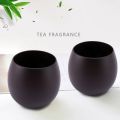 Handmade Wood Coffee Water Cup with Spoon Straw Brush 200ML(Light).