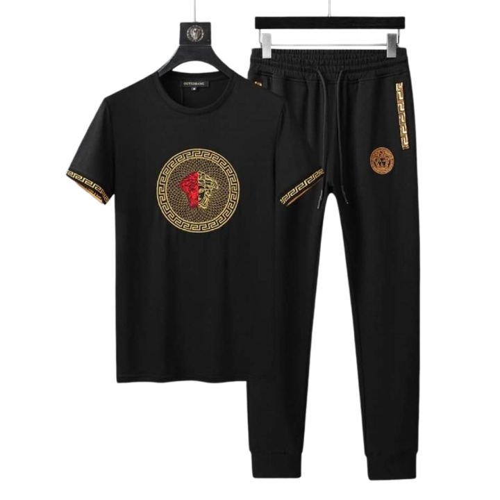 Black Cotton Combo T-Shirt & Pant for Man - T-Shirt & Trouser Pant for Men - Comfortable Half Sleeve and Round Neck