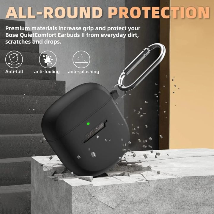 CONTEME%20Silicone%20Protective%20Earphone%20Earbuds%20Case%20Cover%20for%20Bose%20Quiet%20Comfort%20Earbuds%20II%20with%20Carabiner%20-%20Image%204