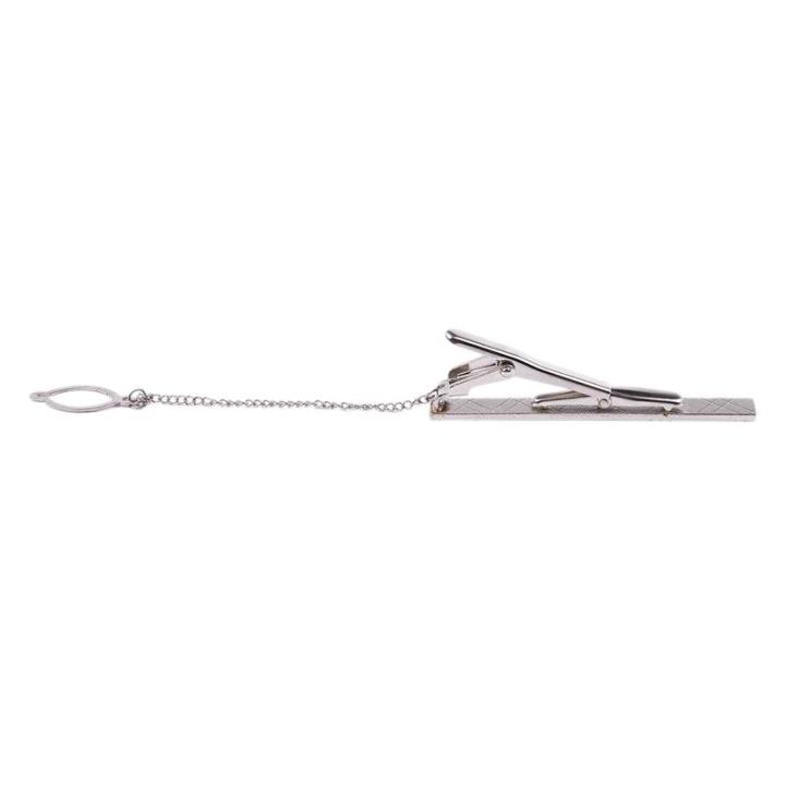 Mens%20Plain%20Silver%20Chrome%20Stainless%20Steel%206CM%20Standard%20Tie%20Clip%20Clasp%20Bars%20Pins%20-%20Image%204