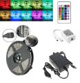 16 Color 5M RGB 5050 LED Strip light 300 SMD 24 Key Remote 12V 5A Power Supply. 