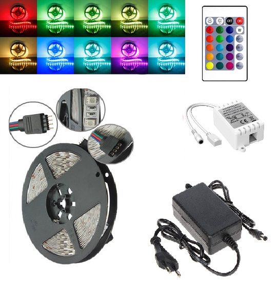 16%20Color%205M%20RGB%205050%20LED%20Strip%20light%20300%20SMD%2024%20Key%20Remote%2012V%205A%20Power%20Supply%20-%20Image%202