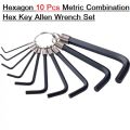 10Pcs SET Keyring With Hexagon 10 Pcs Metric Combination Hex Key Allen Wrench Set 1mm To 10mm Keyring Hand Bicycle Repair Tools Sets. 