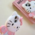 Sanrio Hello Kitty 3D Stereoscopic Phone Case For IPhone 15 14 13 12 11 Pro Max XR XS Kuromi Melody Silicone Soft Back Cover Y2K. 