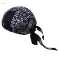 Pirate Hats Bandana Beanie Windproof for Fishing Black Floral. 
