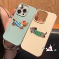Cute Puppy Cartoon Dachshund Dog DIY 3D Sticker Couples Case Compatible for IPhone 15 11 16 14 13 12 Pro Max XR X 14 16 15 Plus XS Max Luxury Case. 