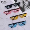 Thug Life Mosaic Glasses Sunglasses Men Women 8 Bit Coding Pixel Trendy Cool Super Party Funny Vintage Shades Eyewear.