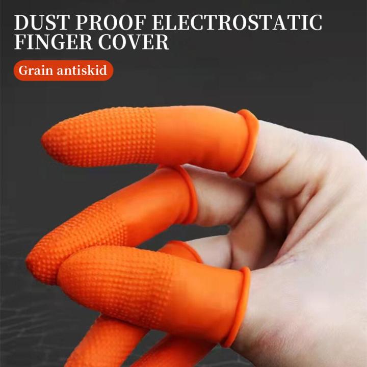 100PCS Reusable Finger Cover Natural Rubber Gloves Non-slip Latex Finger  Cots Fingertips Protector Gloves Nail Art Tool