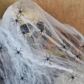 Halloween Skull Decor Spooky Voice Activated Skeleton Skull Ornament with Led Red Eyes Fake Spider Perfect Halloween Decor for Indoor Outdoor Parties Outdoor Halloween Decor. 
