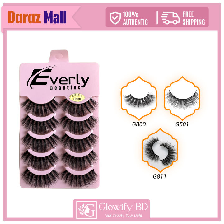 Everly Beauties 5pairs G800 Series Premium False Eyelash Set