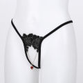 Mens Lingerie Crotchless T-back Underwear Rhinestone Metal Chain Pendant Embroidered Thongs Low Waist Sissy Briefs Underpants. 