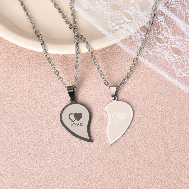 Couples%20Peach%20Heart%20Shape%20Necklaces%20Splicing%20Stainless%20Steel%20Engraved%20Love%20Pendants%20Necklace%20for%20Women%20Girls%20Valentine's%20Day%20Jewelry%20Gift%20Qoddess%20-%20Image%203