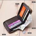 Round Zipper Coine poket Card Poket Artificial Leather Wallet For Men. 