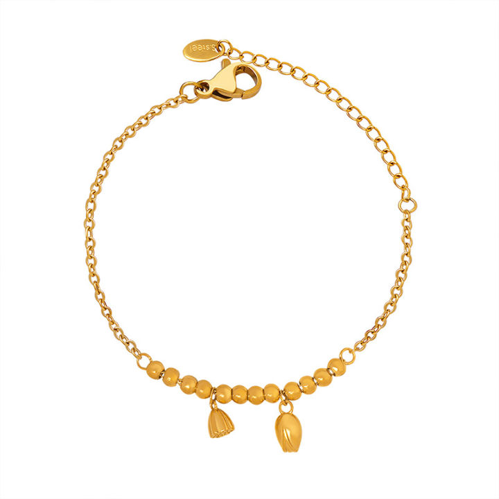 New%20Chinese%20style%20hot%20selling%20personalized%20fashion%20lotus%20lotus%20pendant%20titanium%20steel%20beaded%20anklet%2018k%20gold%20plated%20foot%20jewelry%20women's%20jewelry%20-%20Image%205