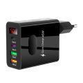 4 Ports Quick Charger Head 2 Type-C 45W Multi Plug Wall Charger 2 USB Phone Charging Adapter Digital Display for iPhone Huawei. 