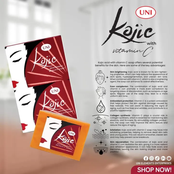 UNI%20KOJIC%20Skin%20Lightening%20Whitening%20Beauty%20Soap%20with%20Kojic%20Acid%20and%20Vitamin%20C%2090%20g%20-%20Image%207