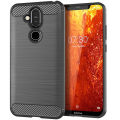 lthmy for Nokia 8.1 Case Carbon Fiber TPU Soft Silicone Back Cover Armor Phone Case Casing. 