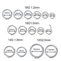 1/10PCS Surgical Steel 6-16mm Nose Ring Hinged Clicker Segment Nose Rings Helix Cartilage Septum Hoop Earrings Piercing Jewelry.