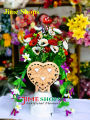 Artificial wooden hanging flower tob 14 inc by jime shops. 