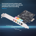 PCIe Sound Card 5.1, PCI Express Surround Card 3D Stereo Audio with High Sound Performance PC Sound Card CMI8738 Chip. 