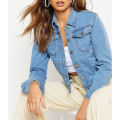 Sky Blue Color Winter Fashionable Denim Jacket for Women. 