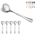 Nova Stainless Steel Round Spoon Spoon 6 Piece - 6 -60 Inches Long - Upgrade Utensils With The Nova Stainless Steel Round Spoon Set. 