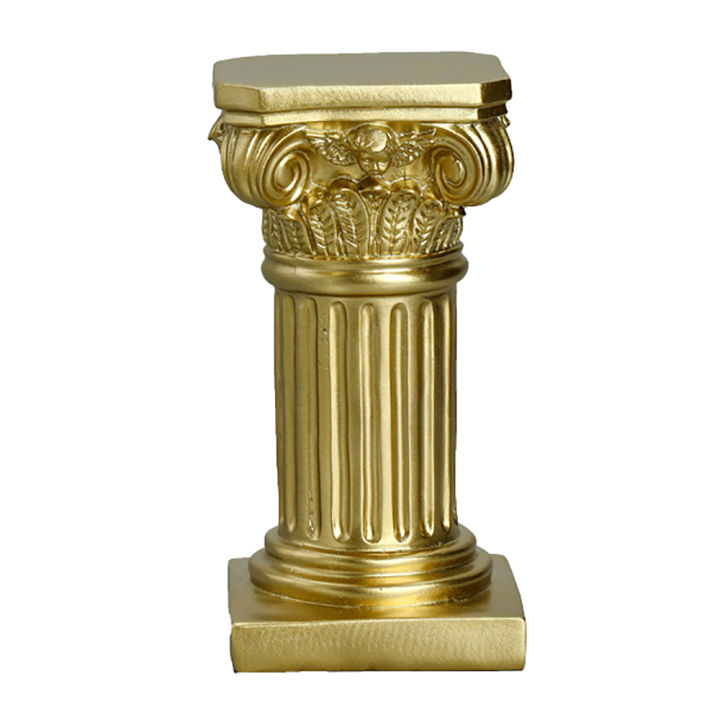 Gold Roman Pillar Resin Sculpture Column Decor Roman Pillar Statues Room Crafts Furnishings