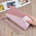 Geometric Luxury Leather Wallets Women Long Zipper Coin Purses Tassel Design Clutch Wallet Female Money Credit Card Holder. 