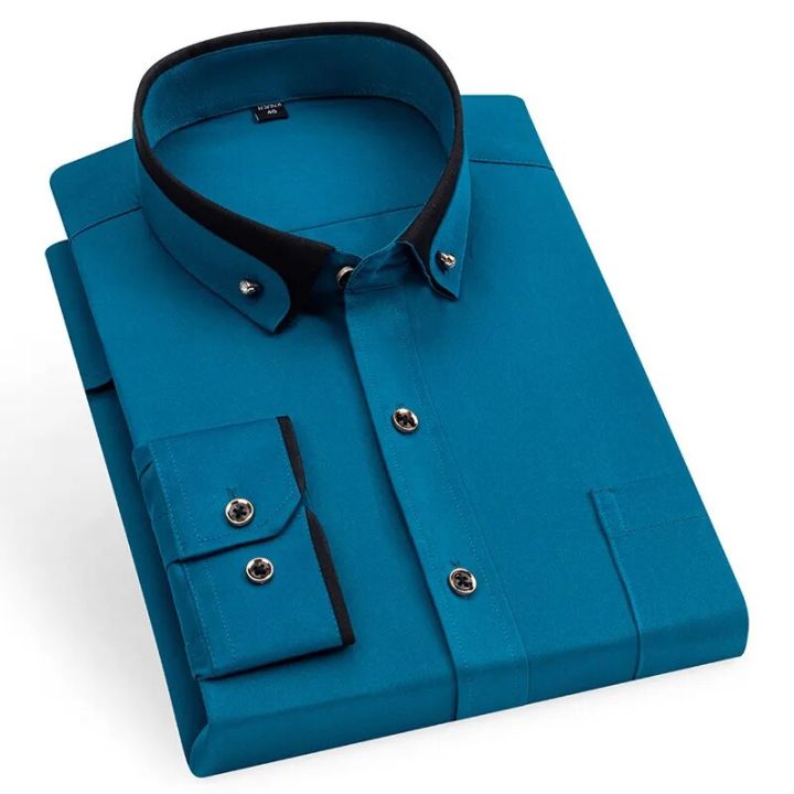 BAMBOOPLE%20Men's%20Double%20Collar%20Shirt%20Long%20Sleeves%20Fashion%20Formal%20Business%20Dress%20Shirt%20Casual%20Slim%20Fit%20Non-Iron%20Top%20AEchoice%20-%20Image%207