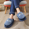 Big slipper for man thick sole home shoes large size 46 47 men warm cotton slippers winter slides indoor fuzzy flip flops furry.