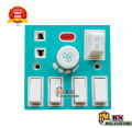 5 In 1 AC 250V 6A Combine 4 Pcs Gang Switch Fan Dimmer Regulator 2 Pin Socket LED Indicator and Fuse Multicolor Combine Wall Gang All In One. 