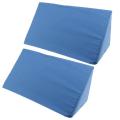 2pcs White Blue Foam Bed Wedge Pillow Elevation Cushion + Cover Back Support. 